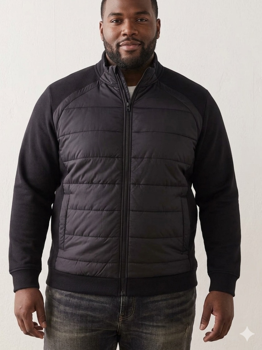 Men’s 3XL Spyder Black Quilted Hybrid Active Jacket outdoor jogging casual 1399